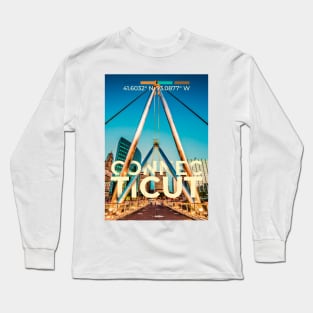 Connecticut Travel Poster Long Sleeve T-Shirt